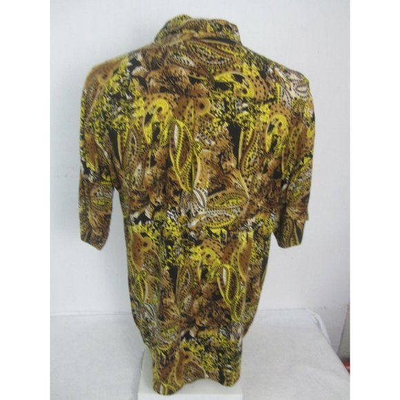 Brian Brothers vtg 1990s Men shirt PAISLEY s/s p2p 24.5 M rayon colorful as is - Picture 8 of 10